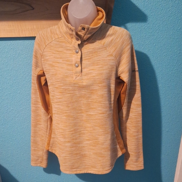 Columbia Women's Yellow snap Pullover medium - Picture 1 of 5
